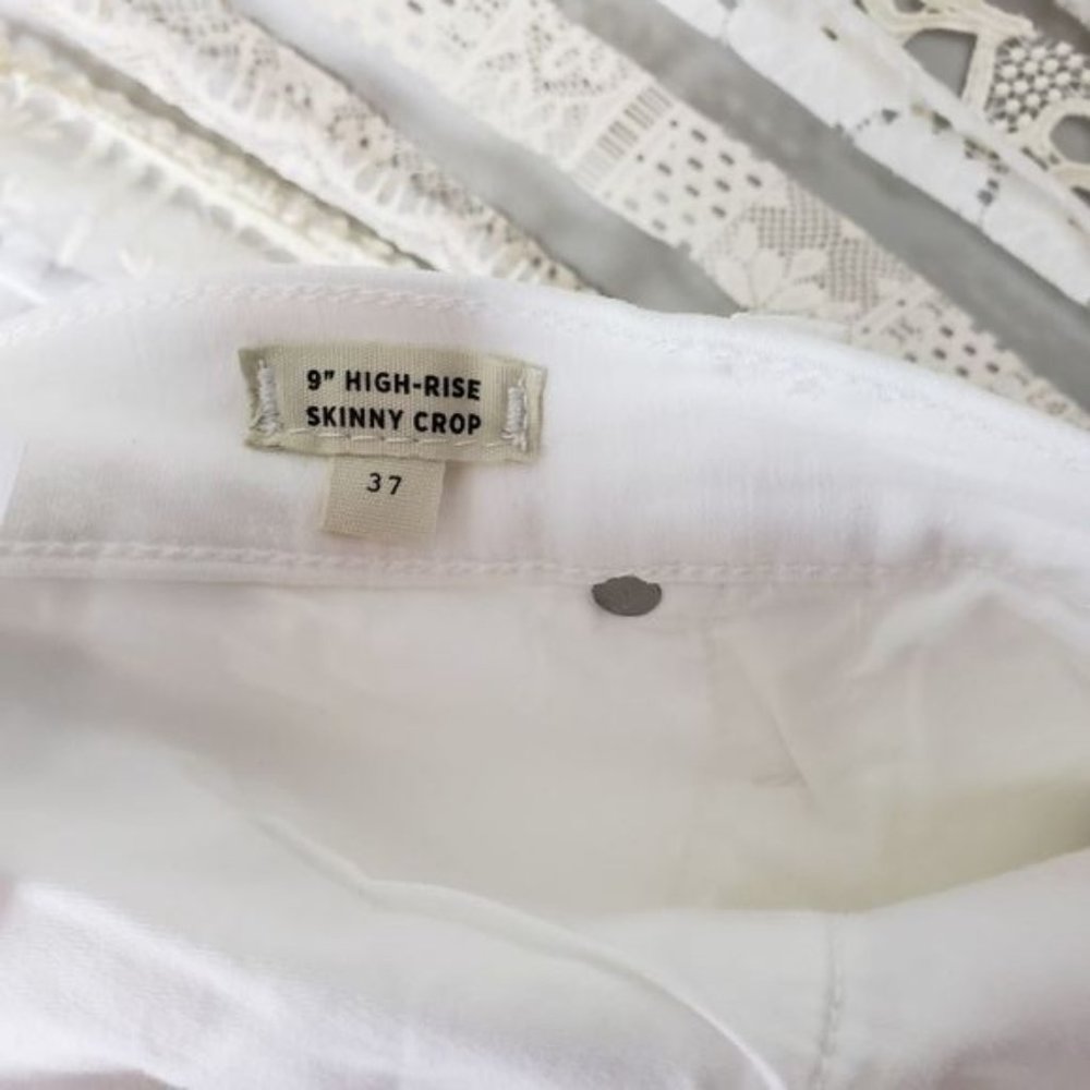 Madewell White Distressed Mid Rise Skinny Jeans - Picture 6 of 7